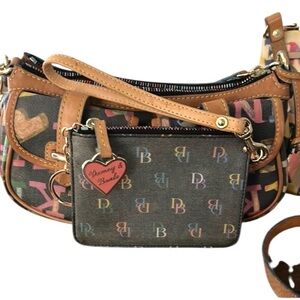 Dooney & Bourke Signature Heart & Letter Print Shoulder Bag and Wristlet